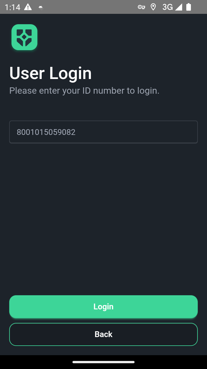 ID number entry